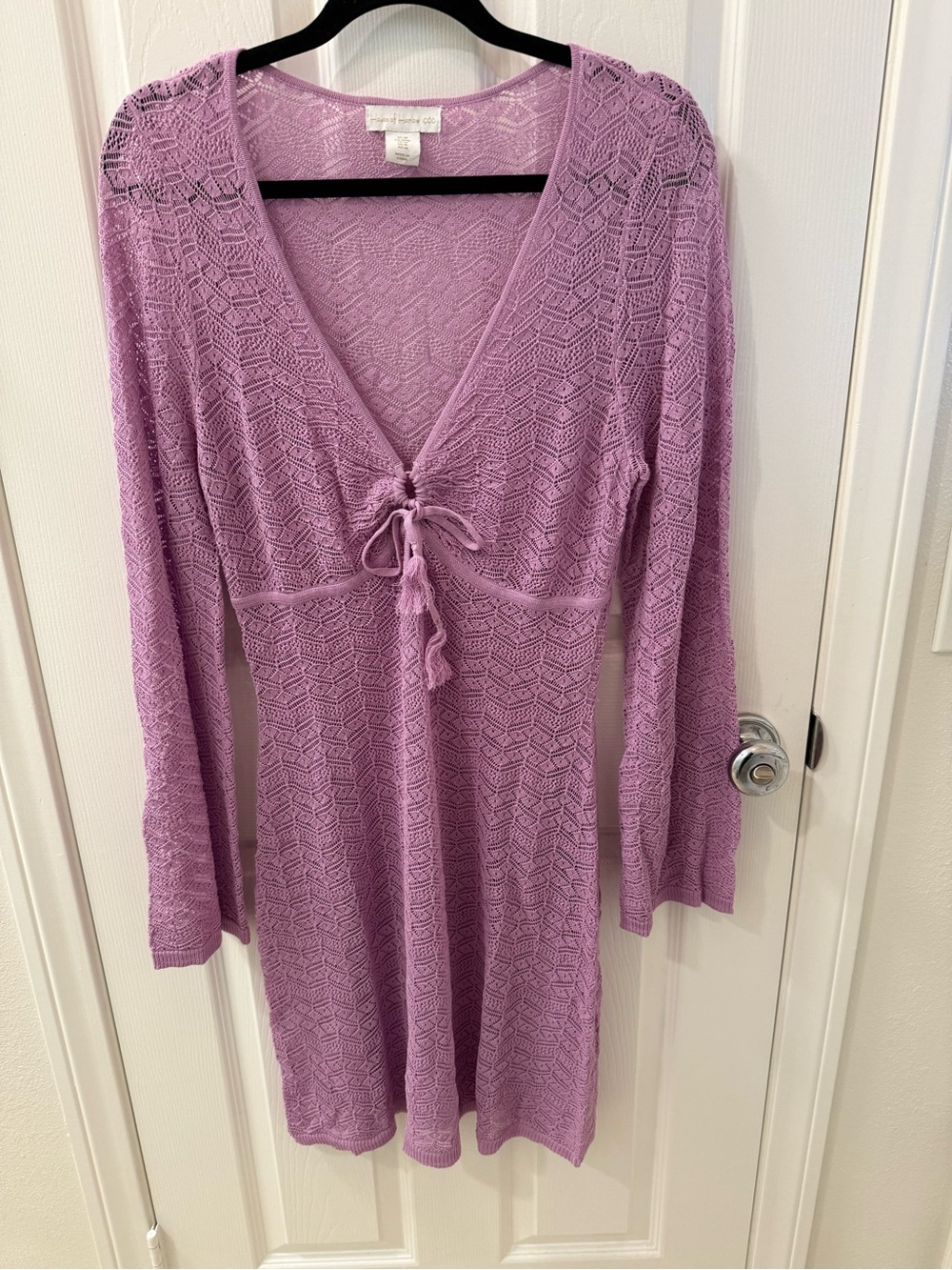 House of Harlow 1960 Lavender Crochet Knit Cover Up Dress